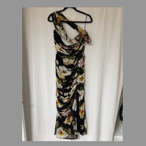 Abercrombie Black/Floral Asymmetrical Dress